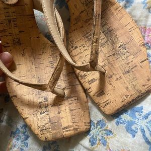 High heeled wooden shoes, size 9